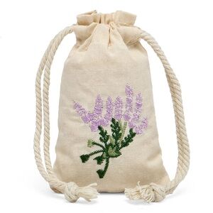 Embroidered Floral Drawstring Pouch Set